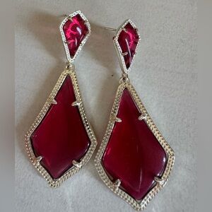Kendra Scott Berry Pink/Red Alexa Gold Drop Earrings